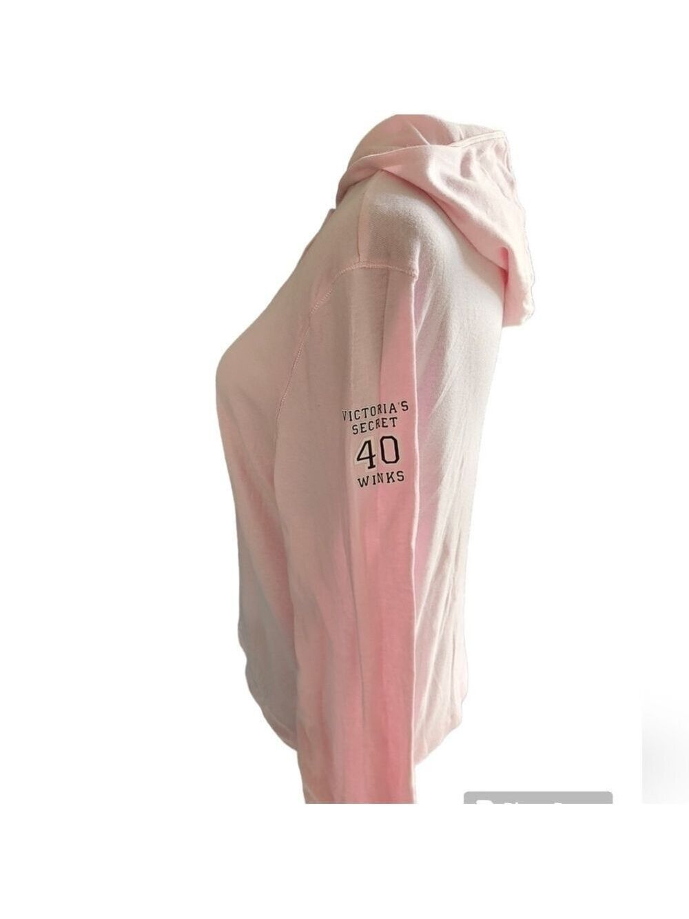 VICTORIA SECRET Cotton Button Down Pajama Hooded Pink Top Size XL